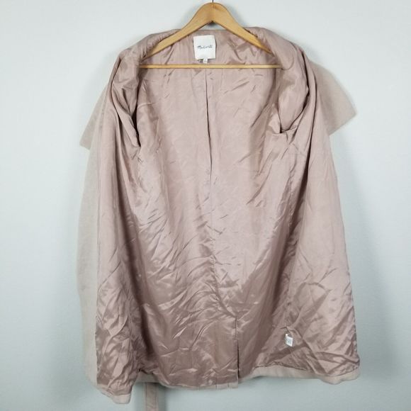 Madewell Delancey Blush Wool Blend Belted Coat Size Medium F4887 - Picture 12 of 14